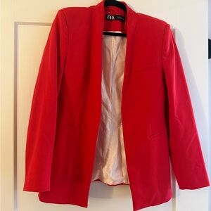 Zara Women's Bold Red Suit Jacket